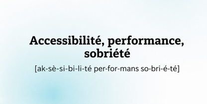 Vignette article accessibilité, performance, sobriété